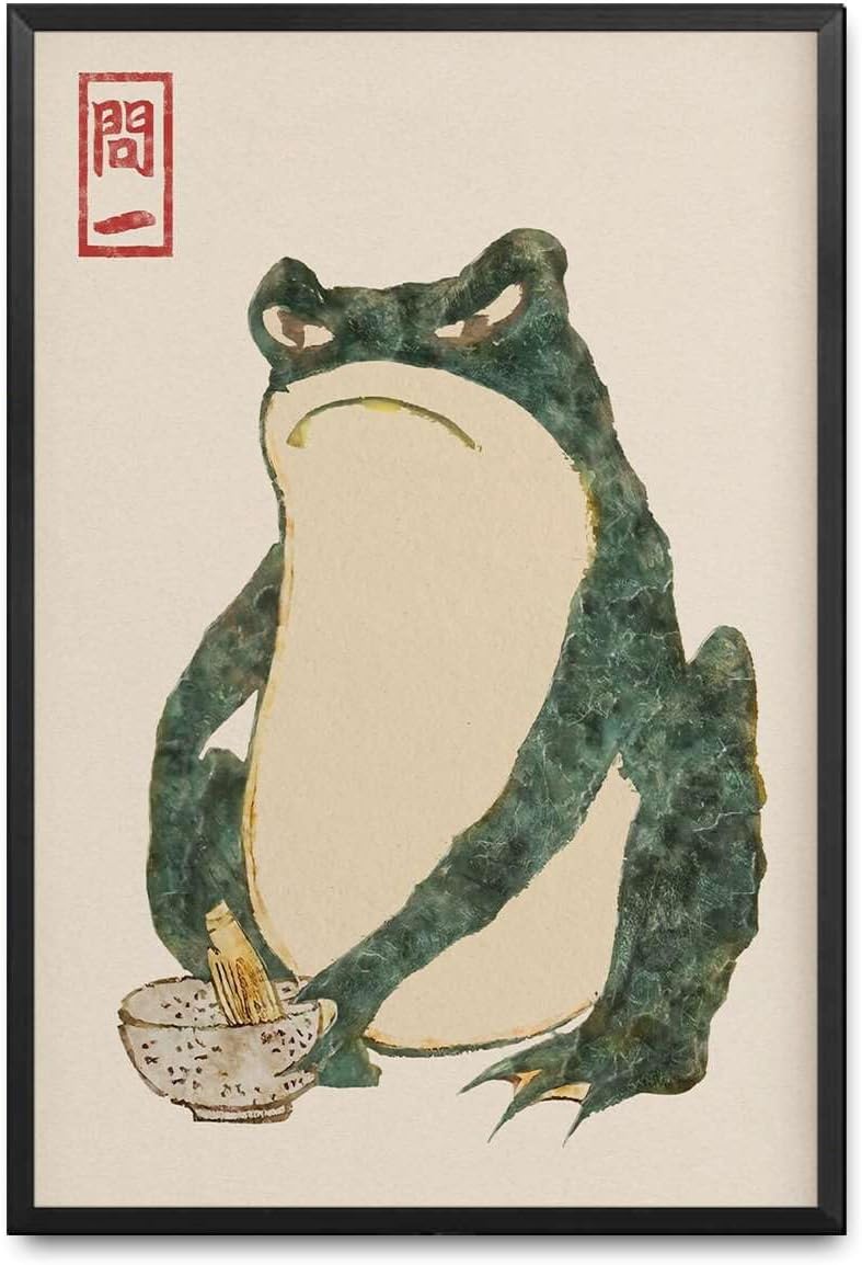 Canvas Painting Wall Picture Prints Japanese Frog Print