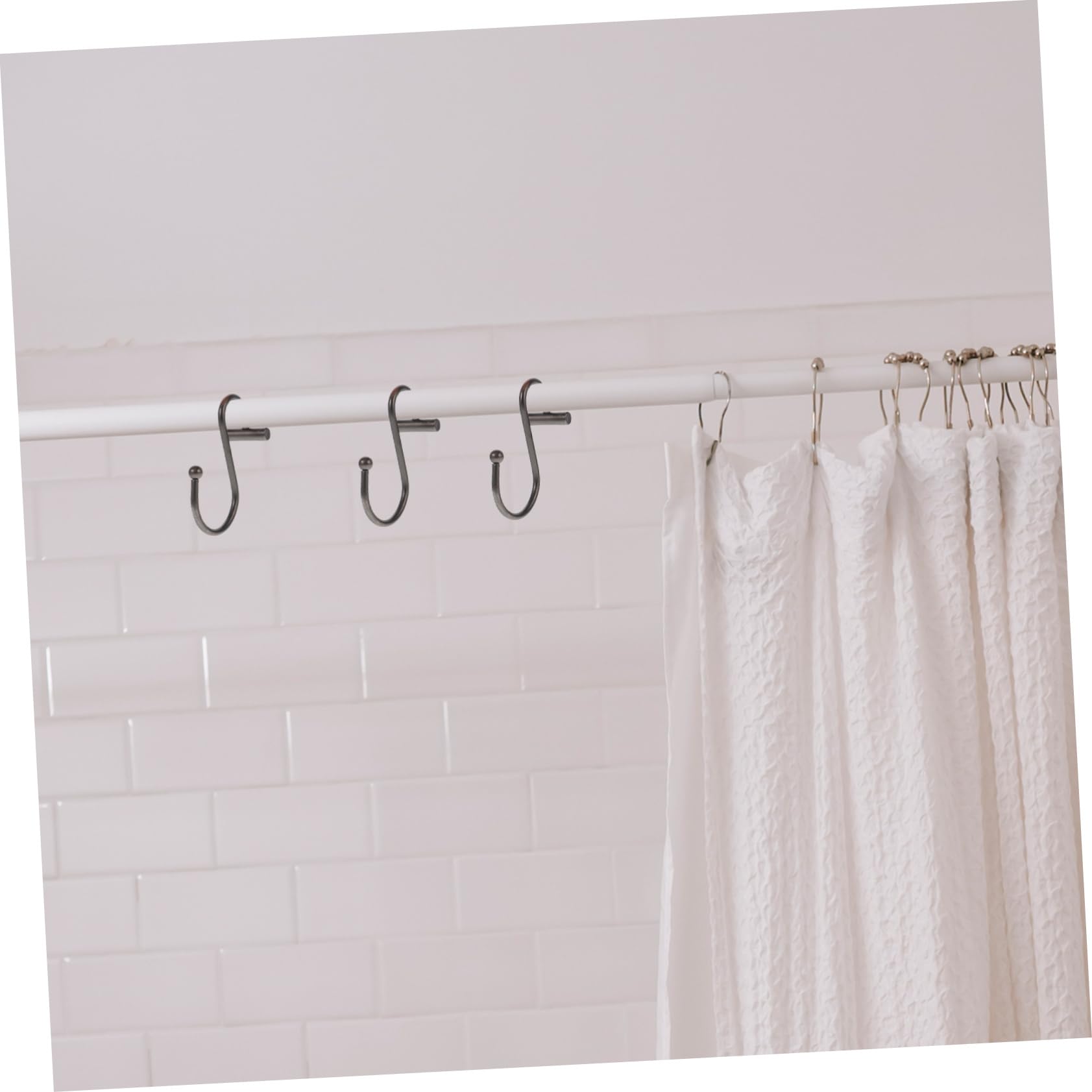 Amosfun 5 Ensembles Crochet De Rideau De Crochet Salle De Bain Patère Salle De Bain s pour Salon s De Rideau De De Le Fer 12 Pièces * 5