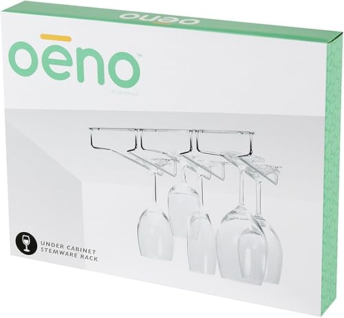 Miniatura 2 de Oenophilia Estante para copas debajo del gabinete, soporte para copas de vino debajo del gabinete, cocina con acabado cromado, capacidad para 6-9