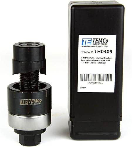 Miniatura 2 de TEMCo TH0409-1 - Unidad de perforación de 14 pulgadas de tamaño real y perno de extracción manual (1.25 pulgadas, tamaño real del agujero)