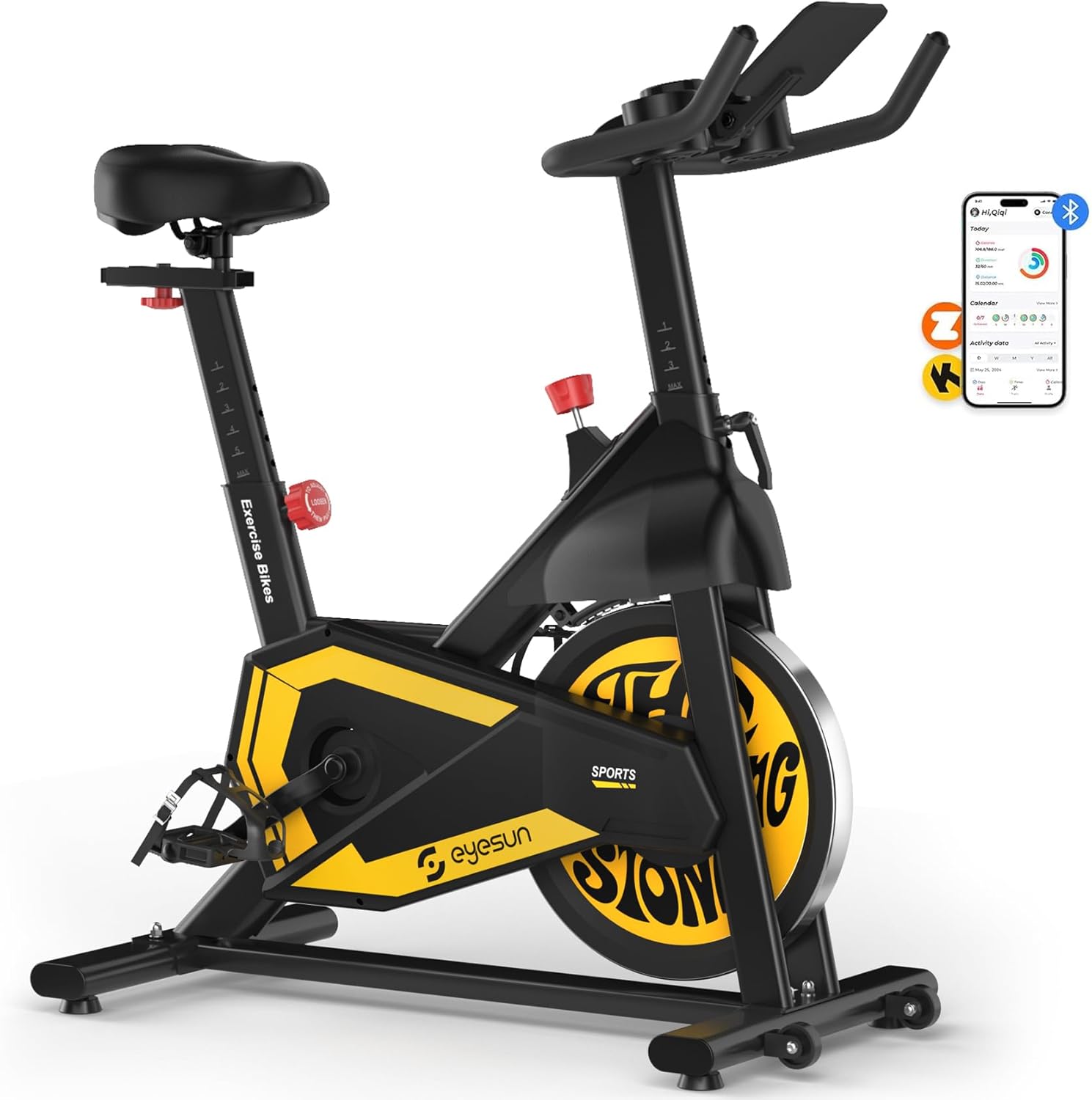 Exercise Bikes for Home,Indoor Cycling Bike with Adjustable Magnetic,Brake Pad Resistance Silent Belt Drive,380lbs/300lbs Weight Capacity &Upgraded Version Seat for Home Cardio&Weight Loss