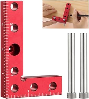 Homaisson Small Square Center Finder Tool, 90-Degree Precision Square Center Finder, Mini Positioning Square, Layout Square Edge Marking Gauge, Multifunctional Woodworking Tool for Carpenters