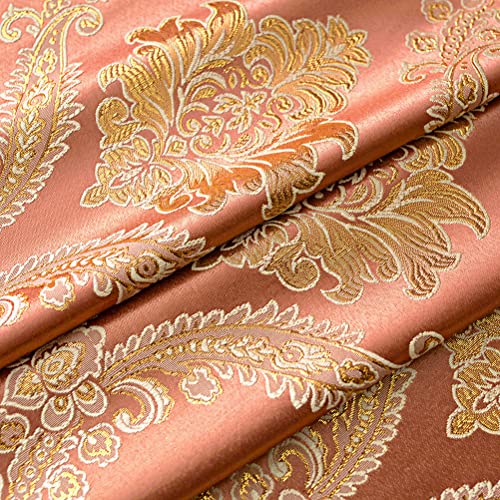 Cortinas de damasco doradas ELKCA de alta gama con elegante caída de cascada para salón 5