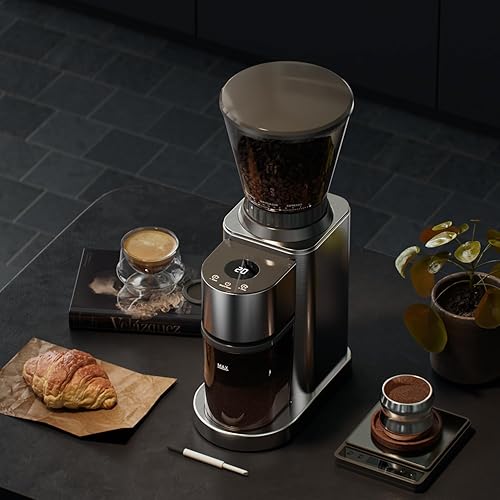 Miniatura 7 de Molinillo eléctrico de café con 24 ajustes de molienda precisos, temporizador digital de 40 segundos para prensa francesa, expreso y vertido por