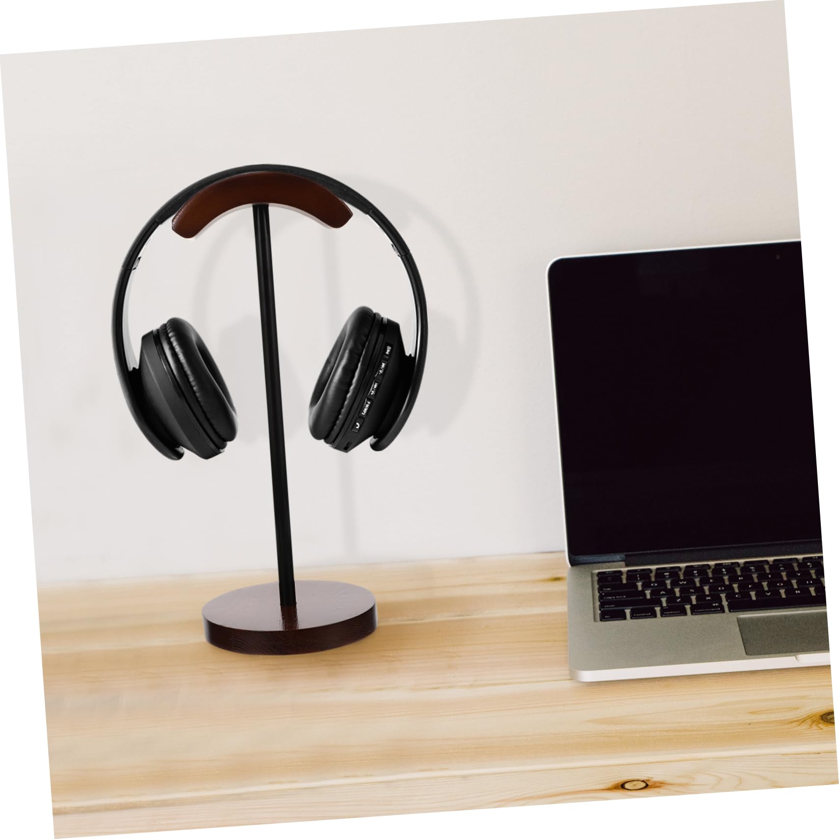 Holibanna supporto per cuffie in legno massello stand cuffie scrivania cuffia porta Staffa per supporto da tavolo per Stand auricolare di legno Coffee