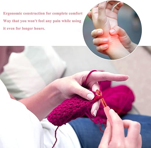 Miniatura 6 de Gancho de Ganchillo Ergonómico de 8mm, Agujas de Ganchillo para Tejer, Agujas de Tejer Lisas para DIY Hecho a Mano, Gran Regalo para Mujeres con
