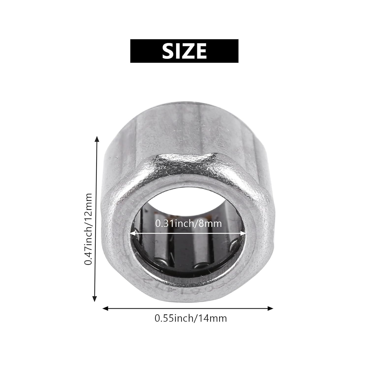 10 Pieces Needle Roller Bearing HF081412 Outer Ring Octagonal one-Way Needle Roller Bearing 8X14X12mm Suitable