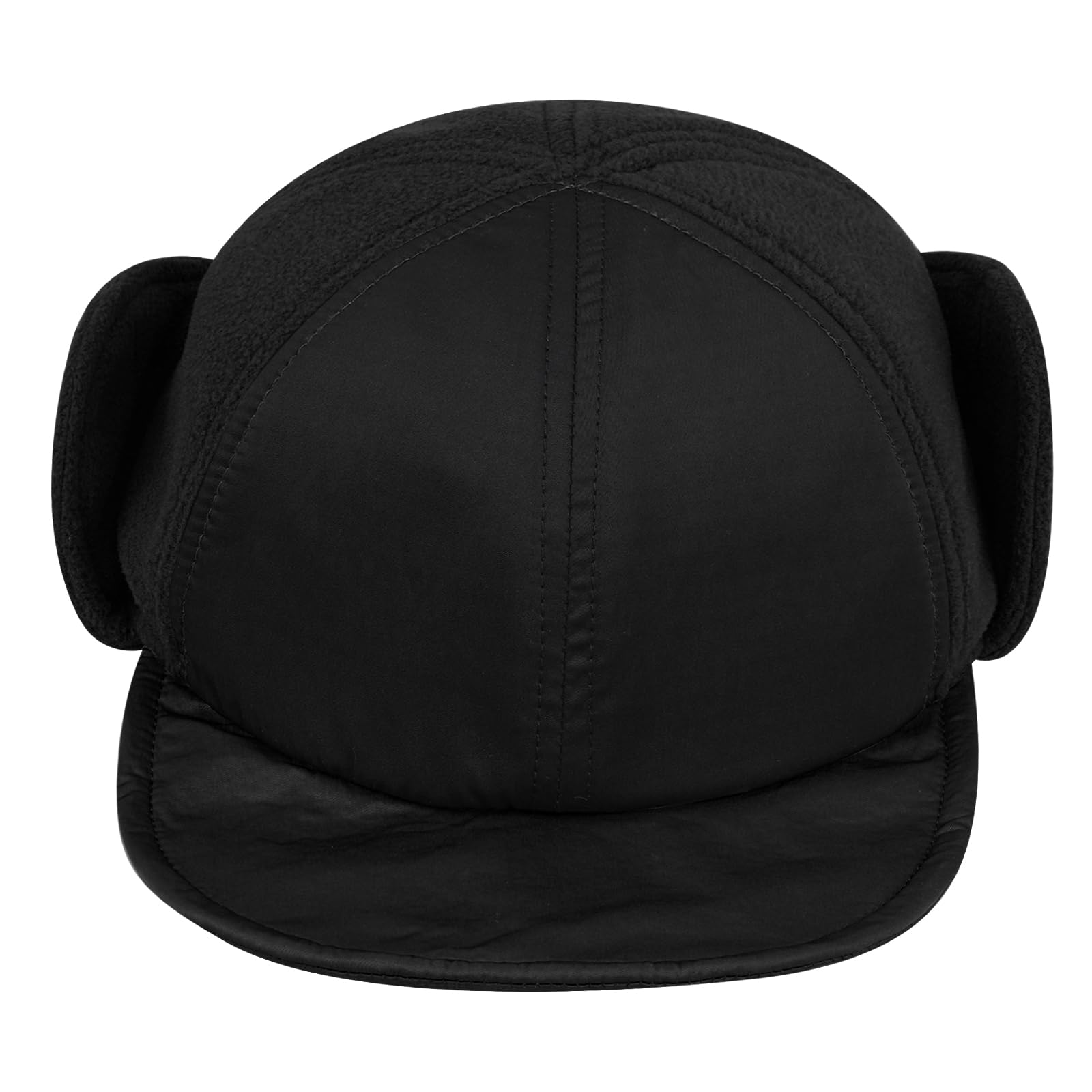 Cappello Invernale, Cappellino da Baseball Invernale con paraorecchie, Berretto di Lana Caldo Uomo, Visiera Pieghevole, Cappellino Camionista(APL1Black)