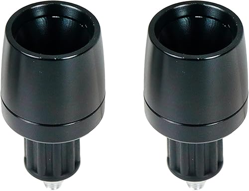 Modengzhe 2 unids motocicleta cónico aluminio manillar extremo tapa 0.709 in Insertar diámetro barra extremo enchufe (negro)