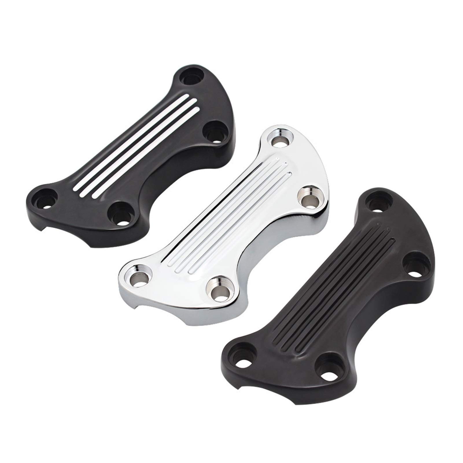Morsetto Riser Manubrio Cromato Per Harley Softail, Dyna, Sportster - Diametro 1", Senza Gonna - Foto 4