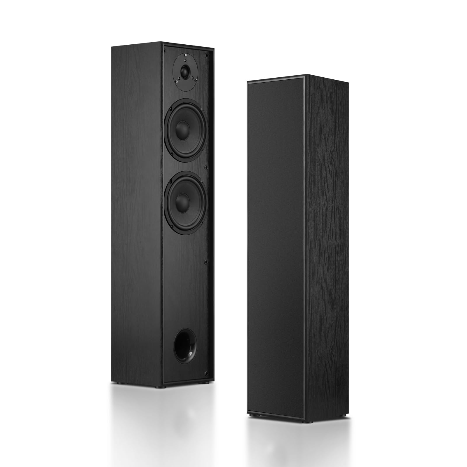 Elimavi Passive Floorstanding Stereo Speakers, Tower Design with 1 Tweeter and 6.5 Woofer, Two-Way System, 4-Ohm Impedance, 120W RMS, Sturdy MDF Cabinet, Ideal for Home Theater Systems, Black