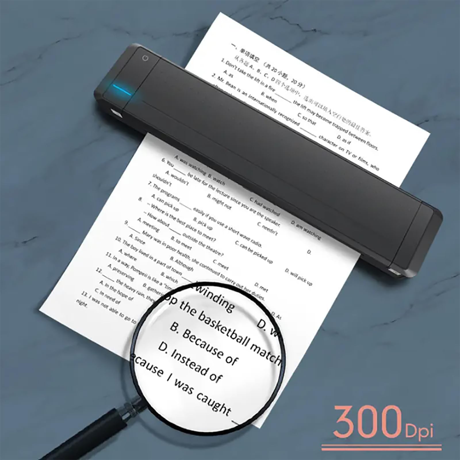Przenośna drukarka termiczna Bluetooth – ręczne urządzenie do ładowania do mobilnego biura, szybkie drukowanie 15 mm/s, łatwa w użyciu i kompaktowa konstrukcja do drukowania w podróży