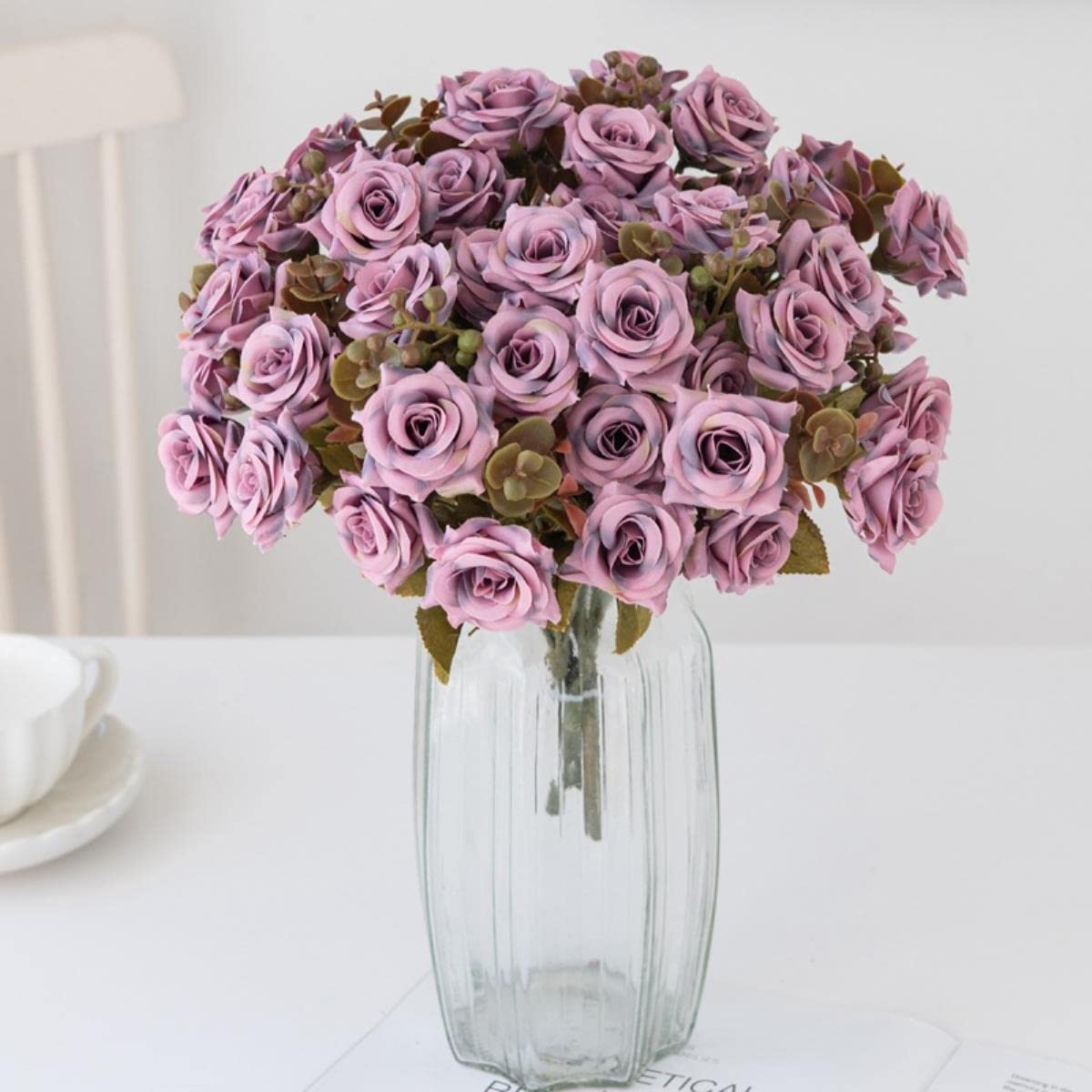 Kunstblumen Rosenknospen 6er Set – Dunkelviolett, 34,5 Cm Lang, Für Deko, Hochzeit & Party