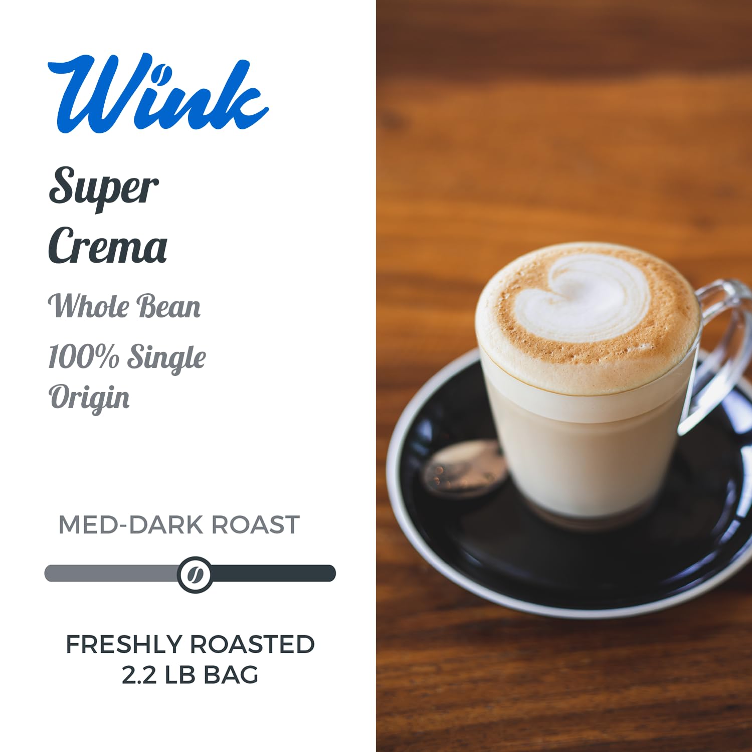 Amazon.com : Wink Coffee Super Crema, Medium Roast Espresso Whole