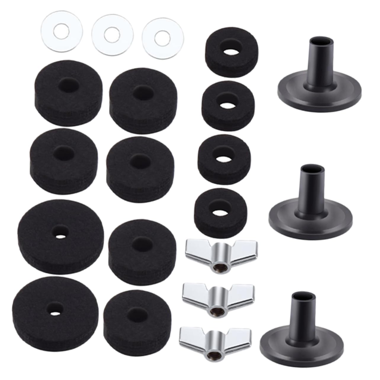 Toyvian 1 Set Drum Felt Cymbal Pads Antiskid Drum Clutch Replacement Kit for Improved Sound and Protection for Outdoor Performances and Practice Sessions