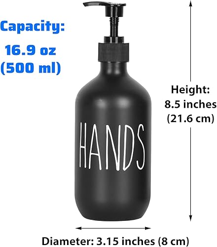 Miniatura 2 de Dispensador de jabón de manos de 16.9fl oz, dispensador de jabón de plástico grande, bomba recargable, botella de desinfectante líquido para cocina,
