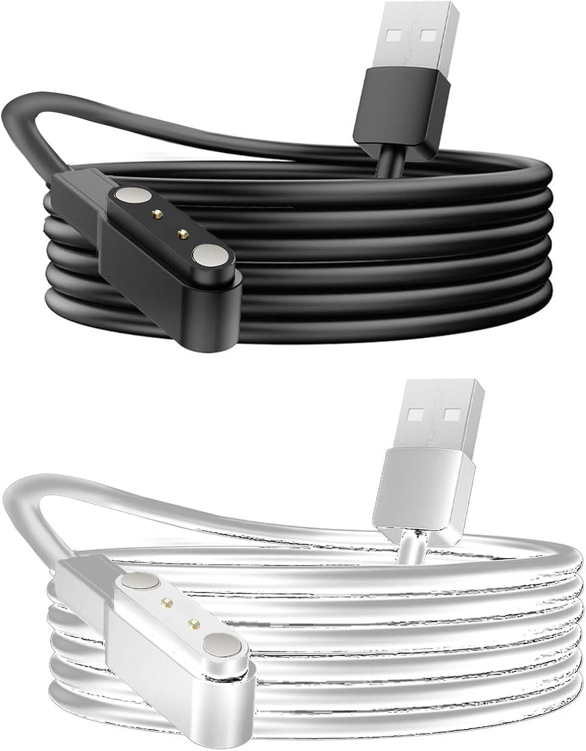 Compatible with BrexLink AI Translator Recorder Charger, Magnetic Replacement Charger Compatible for BrexLink AI Translator Recorder (2 Pack-Black+White)