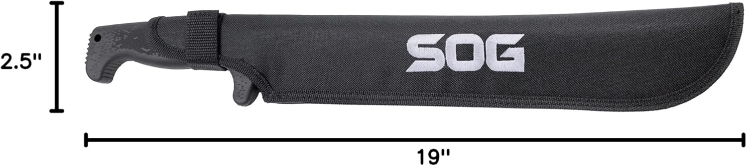 SOG Sogfari 13" or 18" Stainless Steel Survival Machete Knives | Saw on The Back of The Blade, Textured Handle, Nylon Sheath