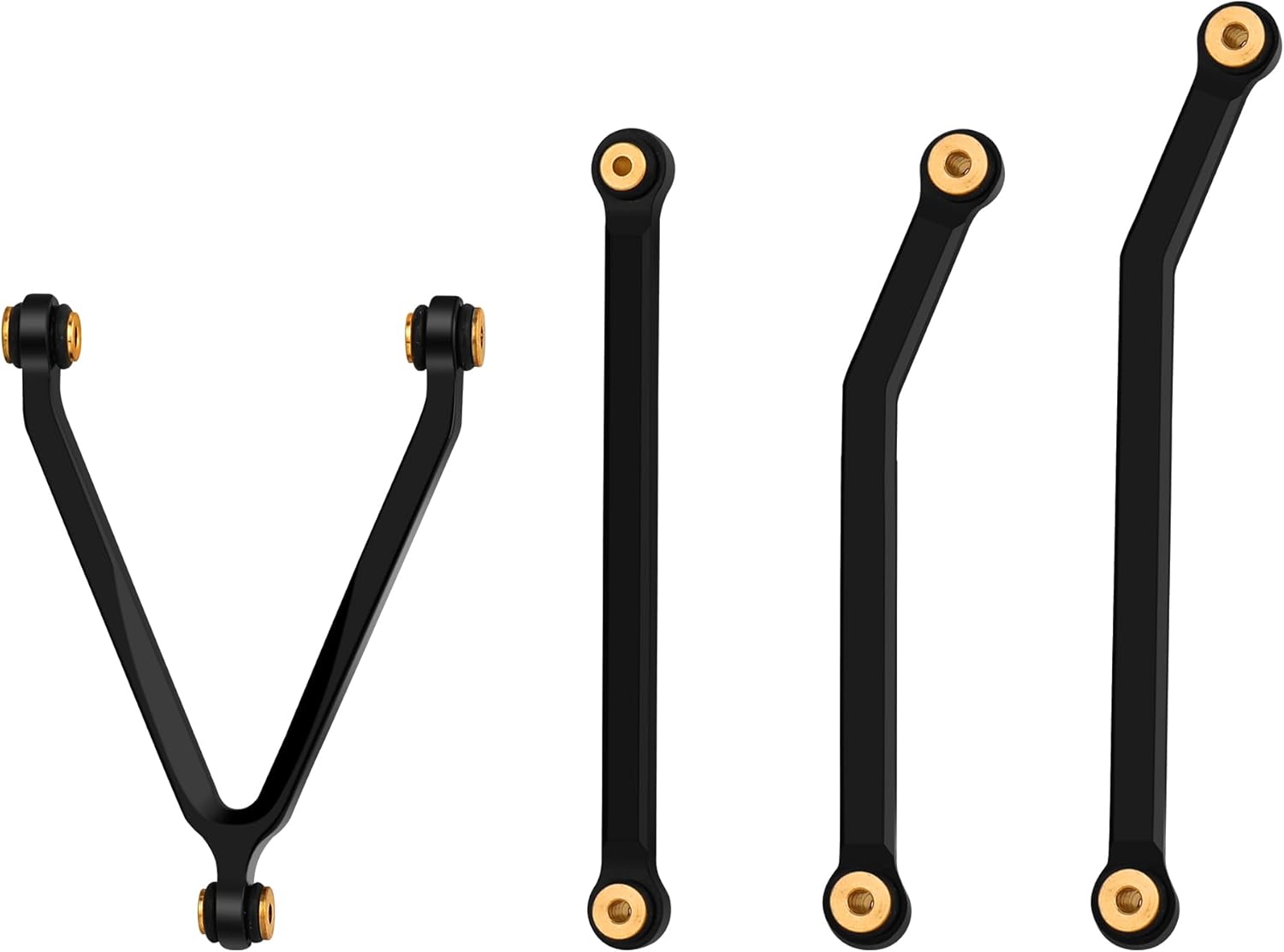 Aluminum High Clearance Suspension Links for Axial SCX24 AXI00001 C10 AXI00002 Jeep 1/24 RC Crawler Car Upgrades (Black)