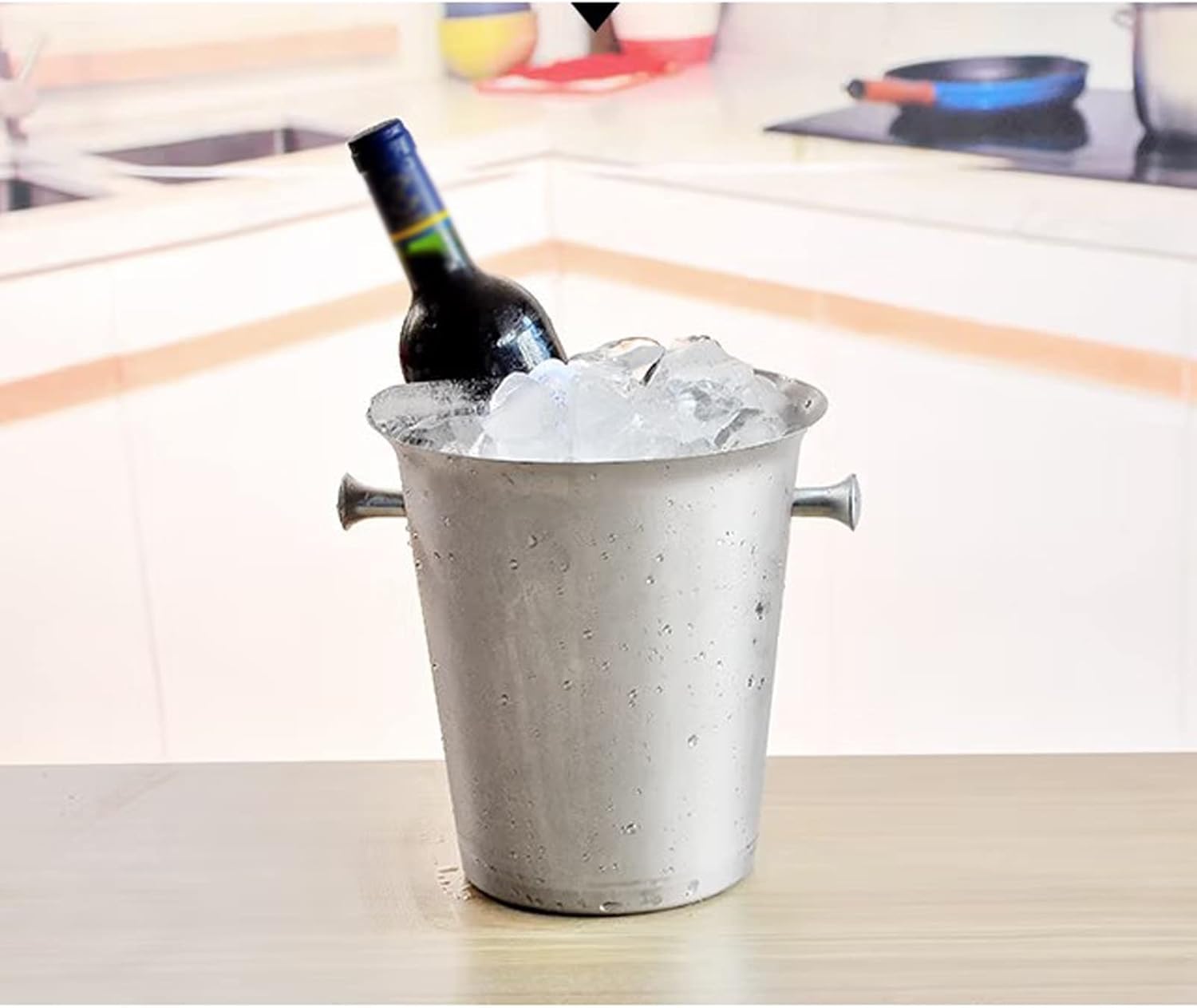 Cubitera Botella Vino Cubo de Hielo de Acero Inoxidable para Fiestas navideñas, Recipiente para Bebidas de Gran Capacidad de 5 l, para Vino, champán y Cerveza
