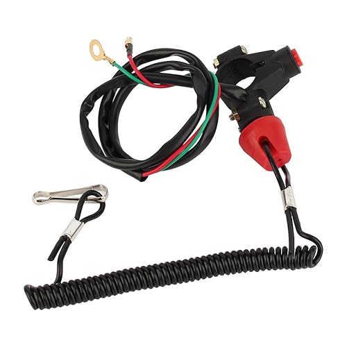 Miniatura 4 de 2 piezas de cable de amarre para moto de nieve, 12 V, 2 cables ATV interruptor de matanza para motor de motor interruptor de muerte para manillar