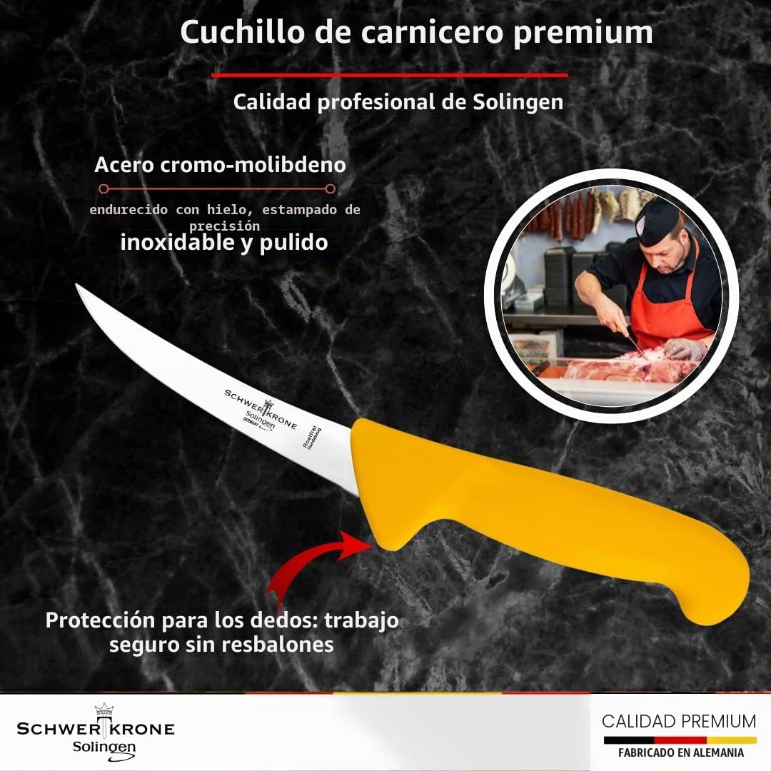 Schwertkrone Solingen Cuchillo de deshuesar flexible 13 cm acero inoxidable