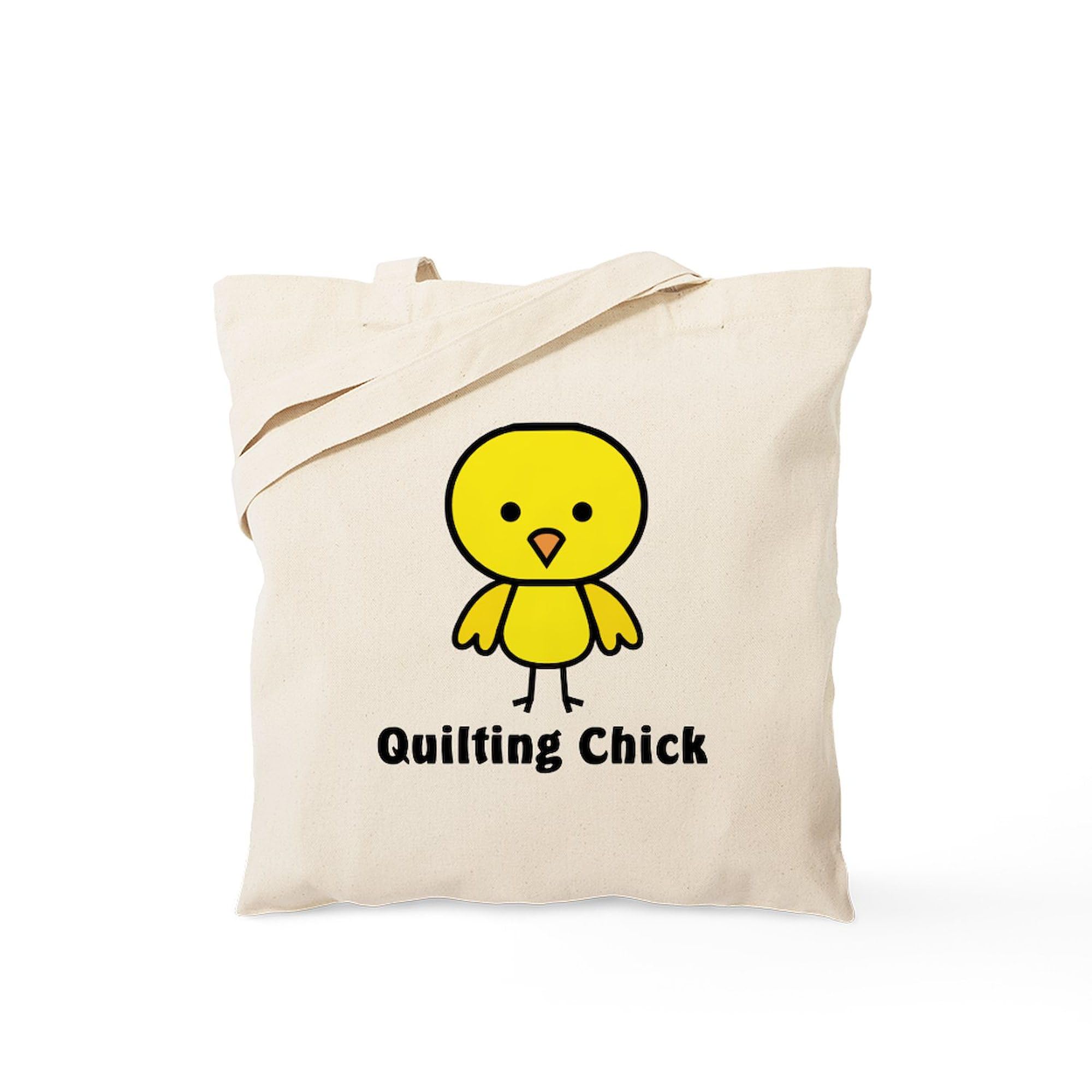 CafePress Quilting Chick Tote Bag Reusable Natural Beige Canvas Shopping Bag