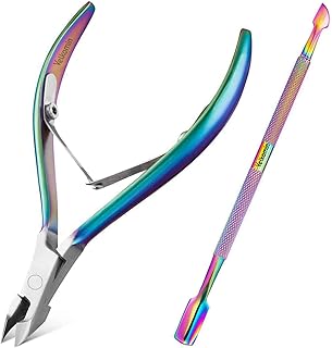 Cuticle Nipper Cuticle Cutter Cuticle Trimmer with Cuticle Pusher, Velkomin Salon Grade Stainless Steel Cuticle Remover, Durable & Precise Manicure and Pedicure Tools. 18-Month Replacement Warranty