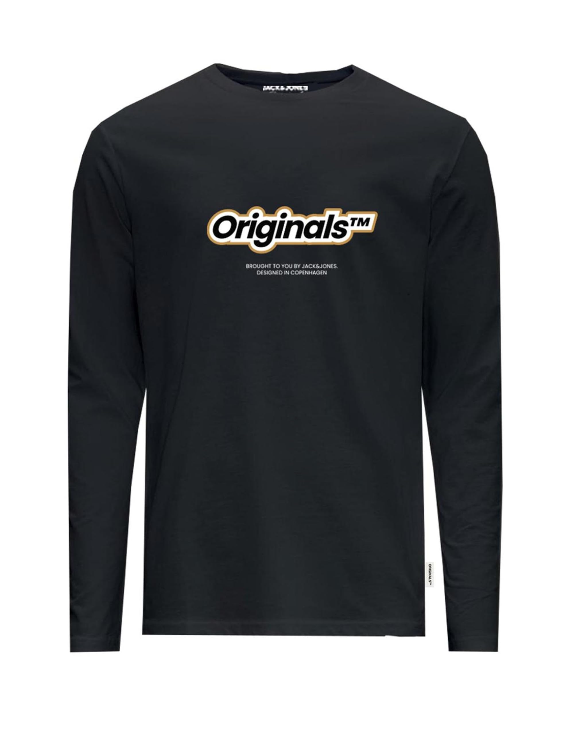 JACK & JONES Men's Jorvesterbro Newton Branding Tee LS Cn T-Shirt