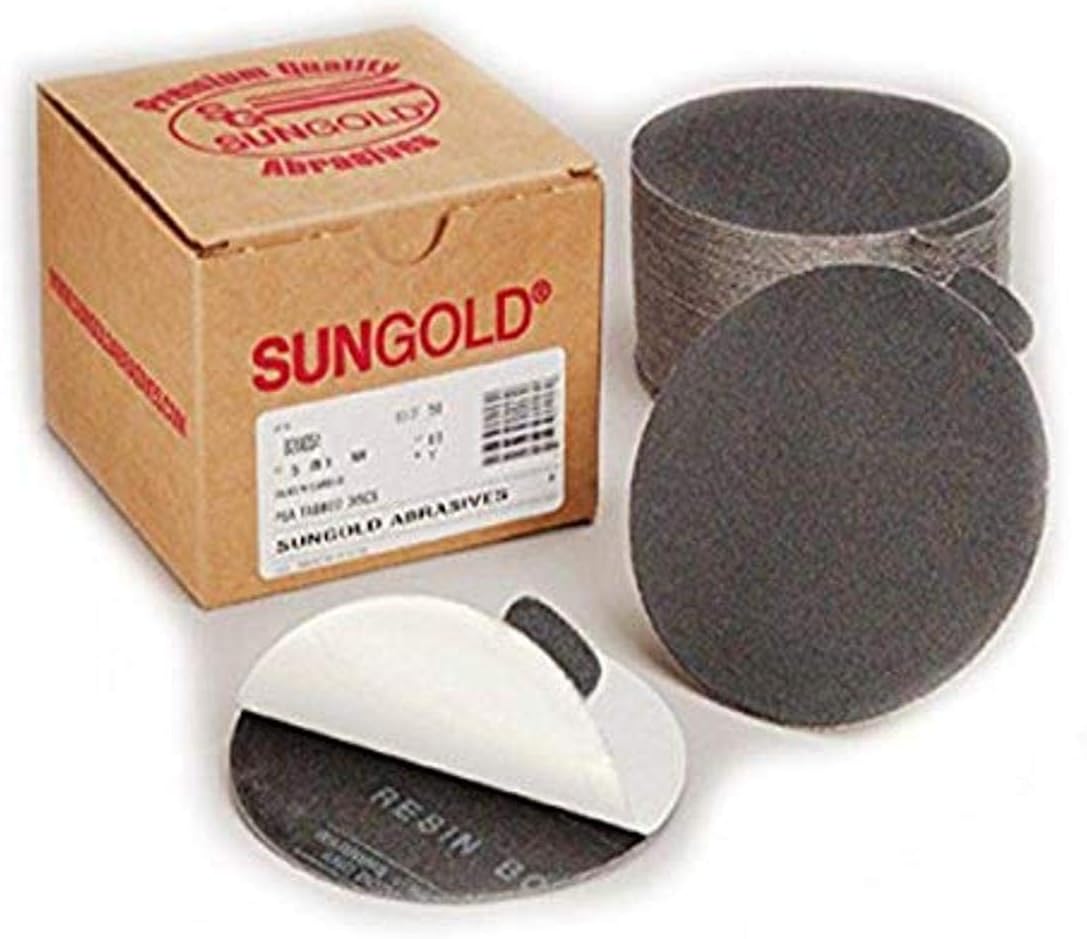 Sungold Abrasives 036069 6-Inch 80 Grit PSA Sanding Discs Silicon Carbide Cloth For Stone, Glass and Marble, Pack-50 - - 