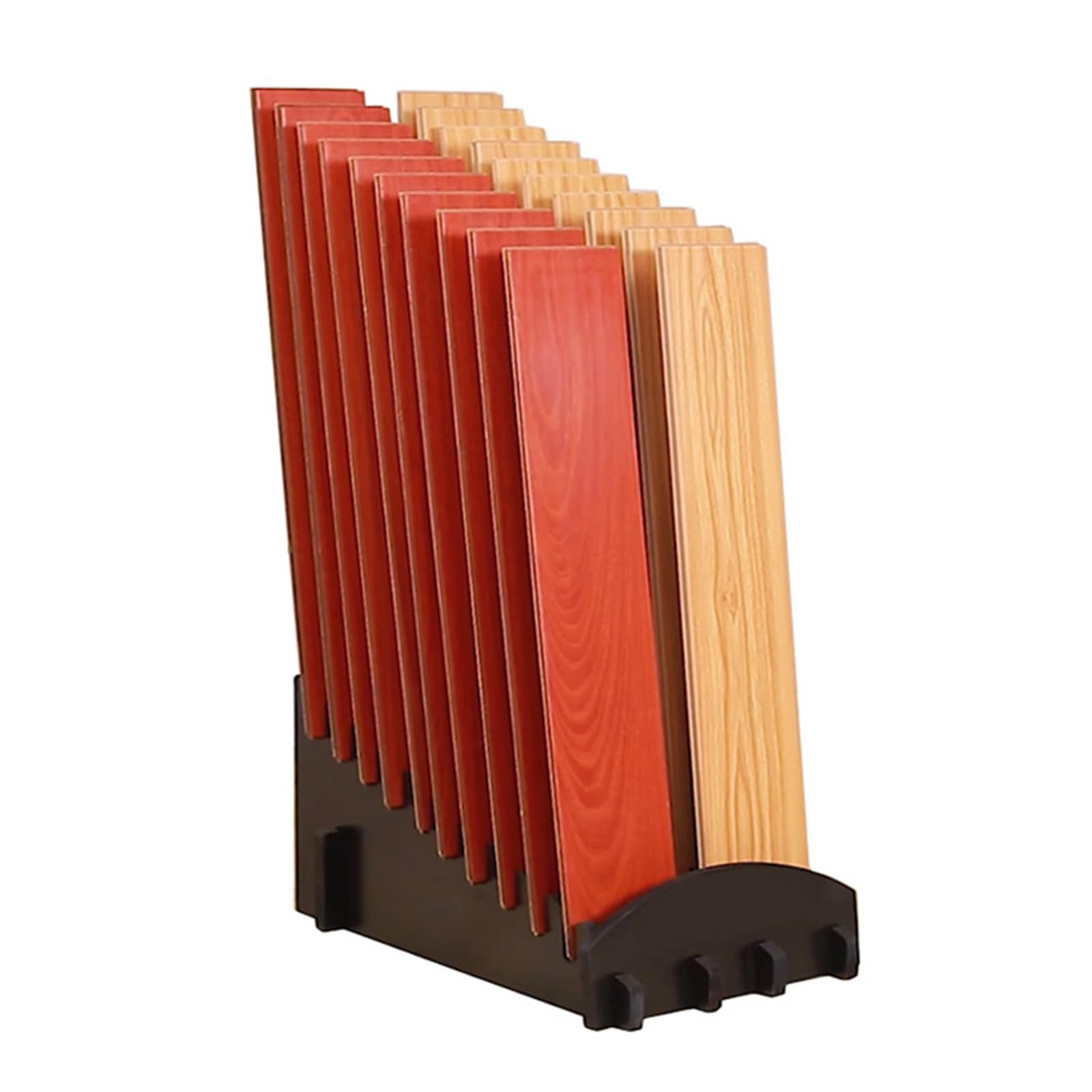 NQNFWCRJ Single Row/Double Row Wooden Wood Floor Display Stand Holds 10/20 Samples Triangular Tile Rack Slot-in Assembly Design