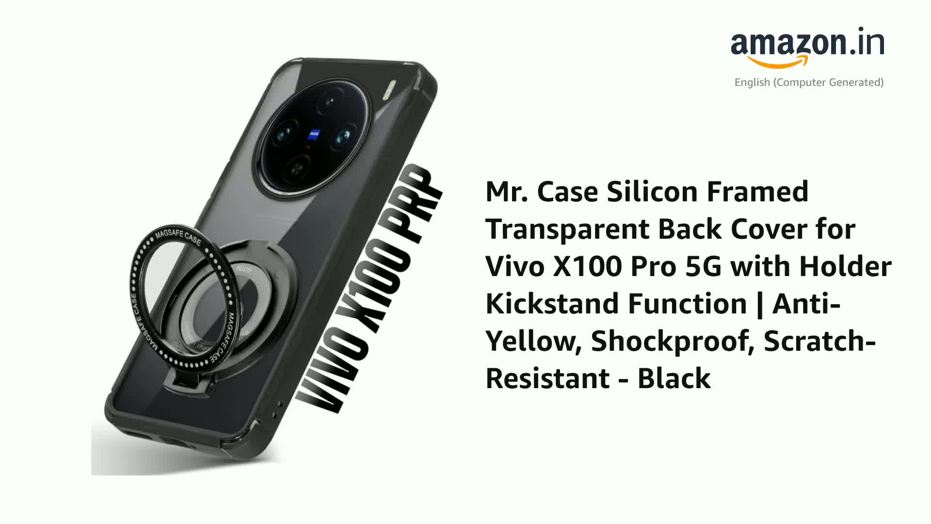 Mr. Case Silicon Framed Transparent Back Cover for Vivo X100 Pro
