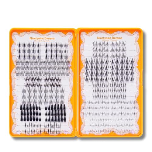 Ninetynine Dreams Manhua Lashes Book 11 Styles Lash Clusters DIY Travel Friendly Lashes 6-14mm Individual Lashes Lower Lashes 292pcs Beginner Friendly Lightweight & Reusable Eyelashes