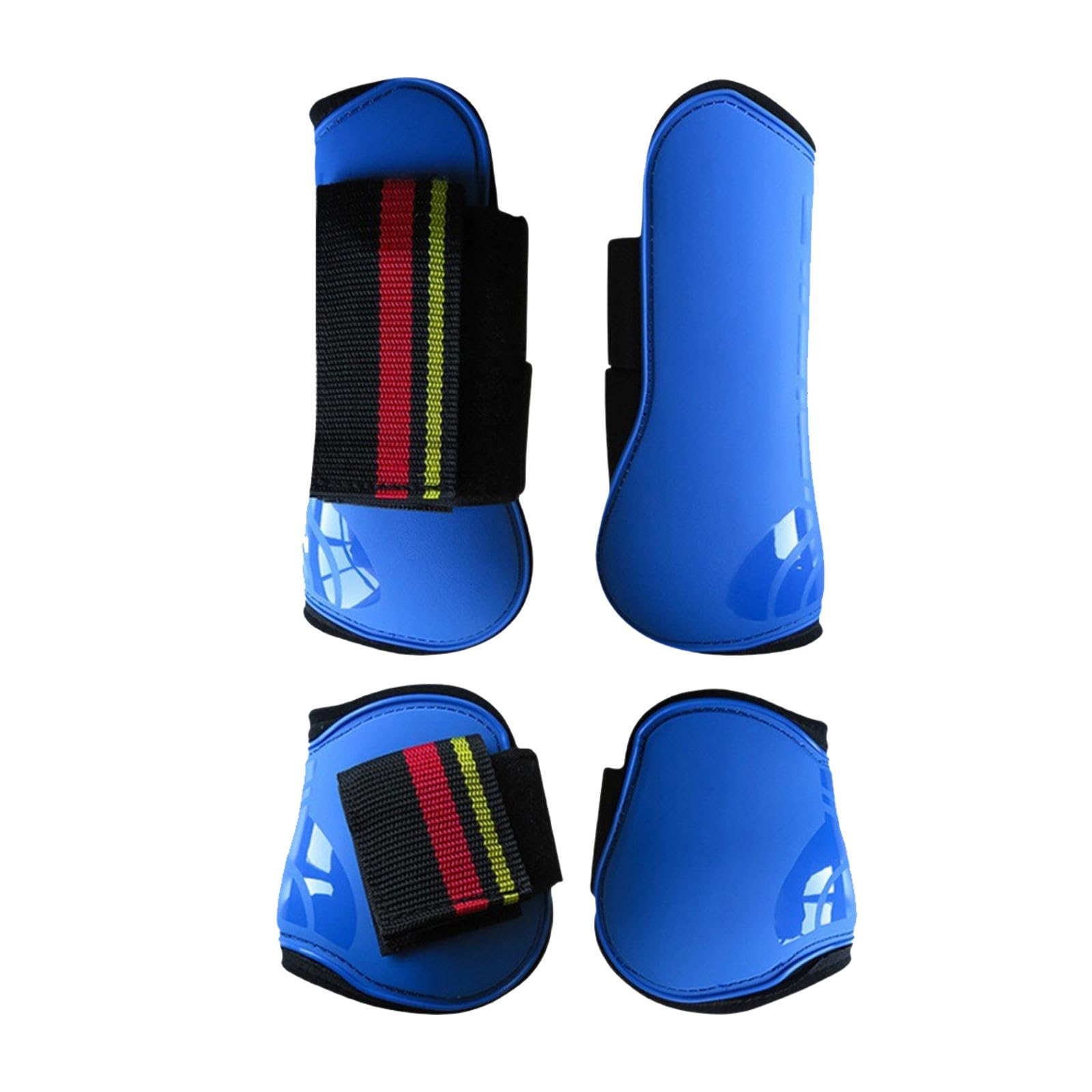 4 Pezzi Paratendini per Cavallo Set di Fasce per Gambe Gambali per Cavallo Stivali per Cavallo per Gambe Anteriori e Posteriori per Ostacoli da Salto, Blu
