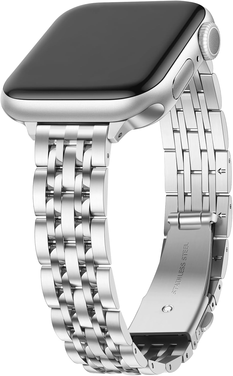 Anlinser Metal Bands Compatible with Apple Watch Band for Women 49/46/45/44/42/41/40/38mm, Thin Band Designed for iWatch Series 11 10 9 8 7 6 5 4-1 SE (42/41/40/38mm, Silver)