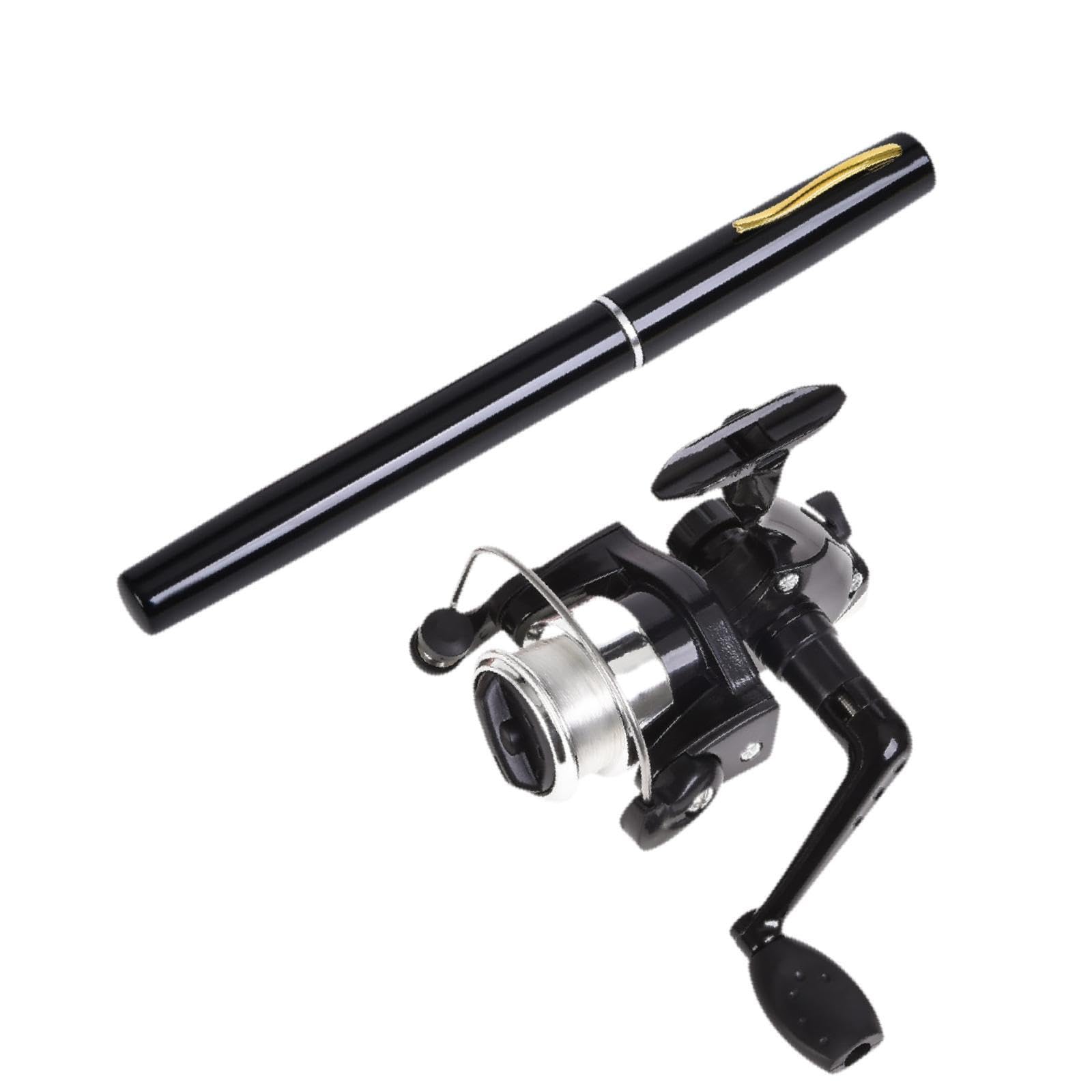 Yiju Compact Fishing Rod and Reel Combo for Travel and Outdoor Use, Black