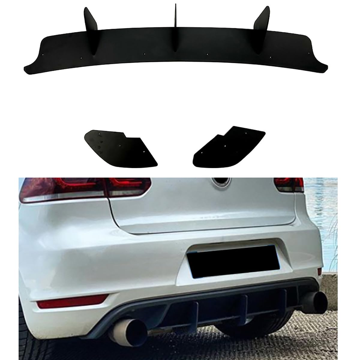 Diffusore Spoiler per paraurti Posteriore per Auto, divisori Laterali Posteriori per VW Golf 6 GTI Golf MK6 GTI 2008-2013, ABS
