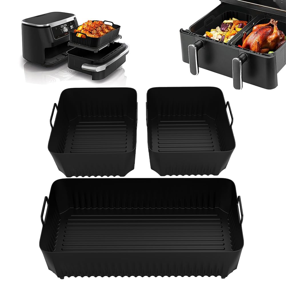 Accessori Friggitrice Ad Aria 3 Pezzi In Silicone - Teglie Per Ninja AF500EU E COSORI 10L