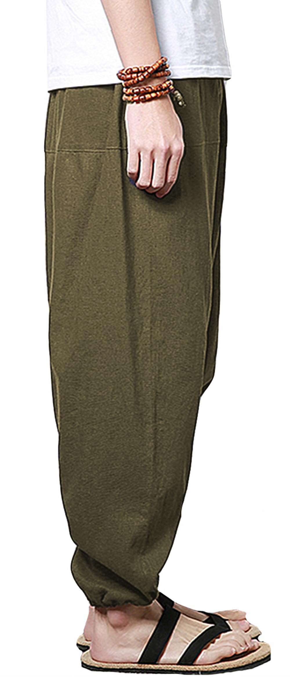 perdontoo Uomo Comodi Cotone Harem Yoga Casual Baggy Hippie Pantaloni