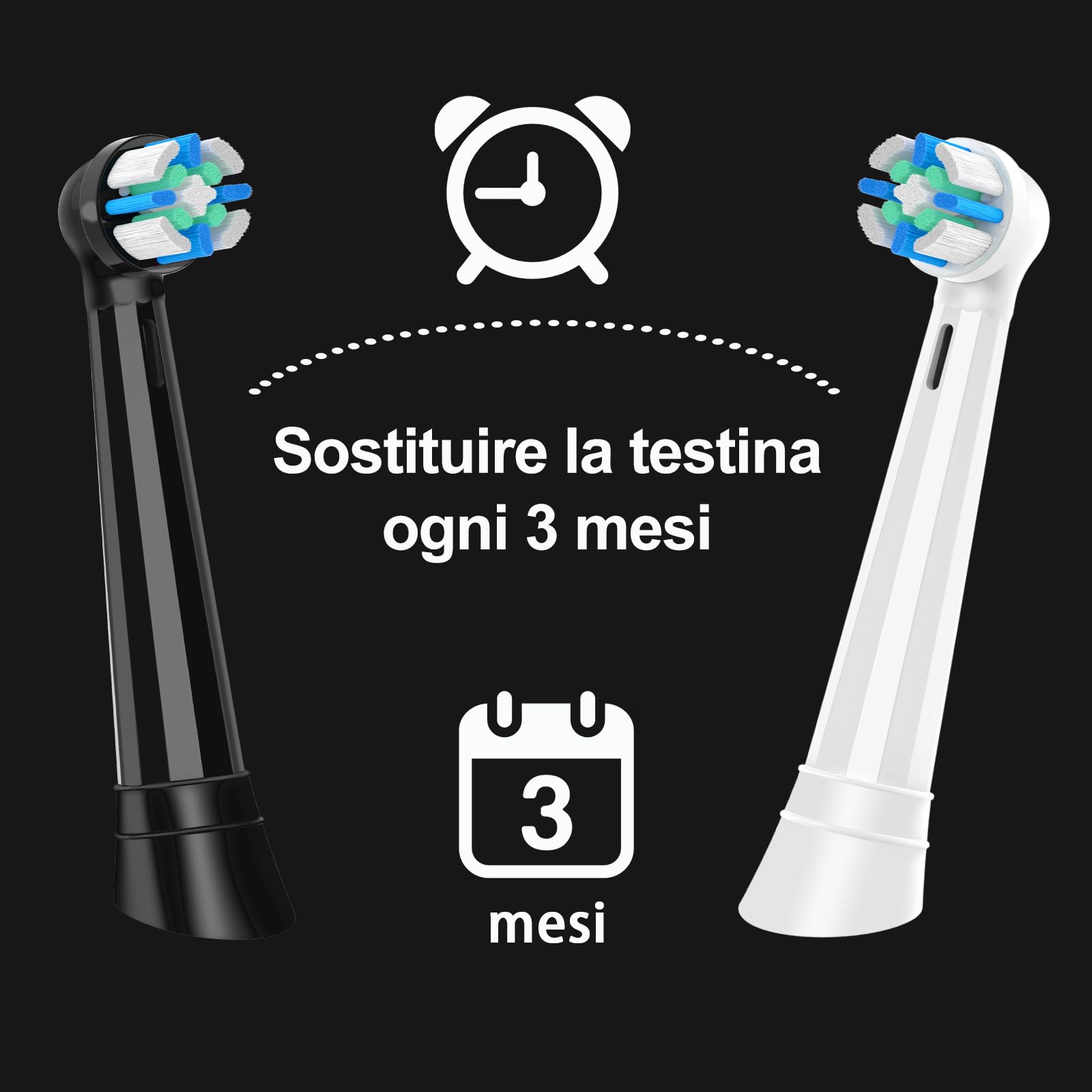 12 cabezales de cepillo compatibles con Oral B IO cepillo de dientes eléctrico, cabezales compatibles con Oral B IO 2/3/4/5/6/7/8/9/10 (negro)