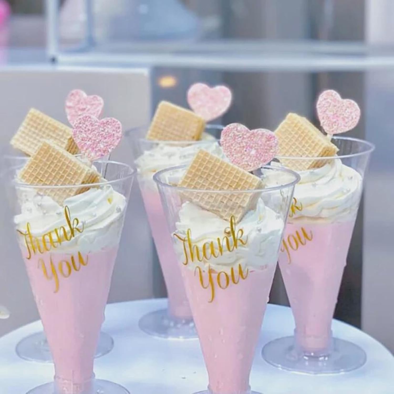 60 Pack Clear Dessert Cups wtih Spoon, 6 oz Disposable Plastic Martini Glasses, Reusable Cocktail Shooter Glasses for Party Wine, Champagne, Parfait, Appetizers