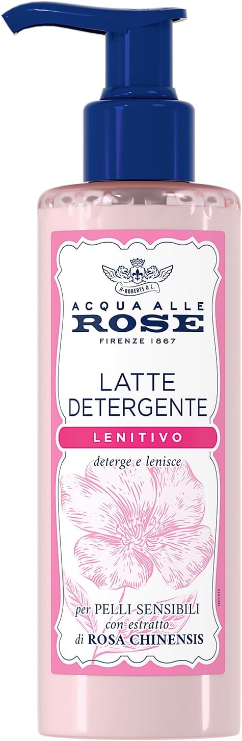 Soothing Cleansing Milk with Rose Chinensis Extract, Ideal for Dry or Sensitive Skin, Gently Cleanses and Moisturises the Skin, Daily Use, 200 ml