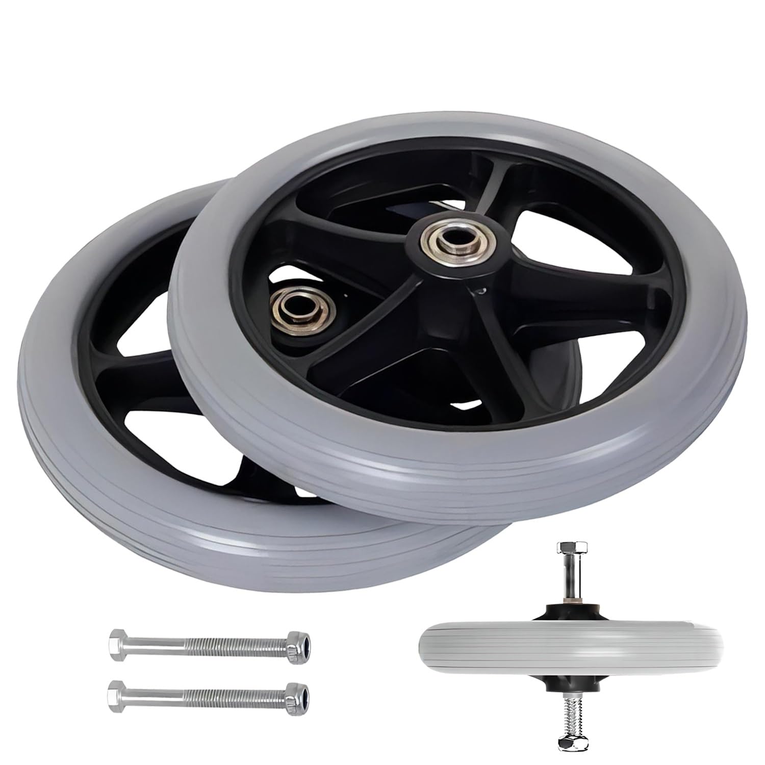 Amazon.co.jp: 車椅子キャスター 車椅子用ホイール ゴム車輪、15