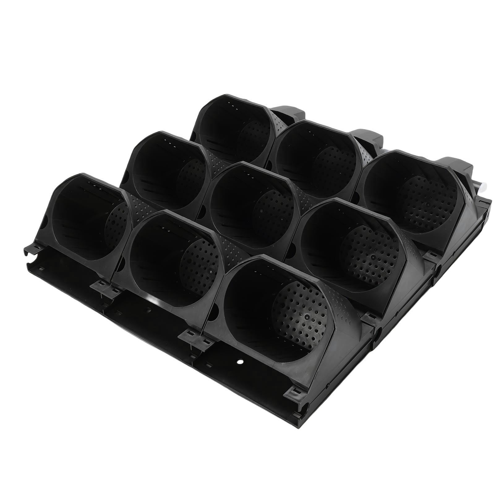 Zerodis Macetas Verticales de Pared PP Macetas para Colgar en la Pared 9 Bolsillos con Orificios de Drenaje y Tela No Tejida 49,5 X 58 X 14,5 Cm para Balcón Terraza Interior Exterior (Black)