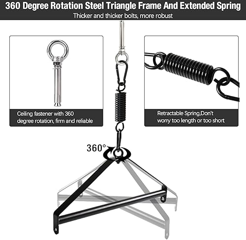 Miniatura 4 de Columpio sexual para pareja columpio giratorio sexual de 360 grados para adultos con marco de techo con marco triangular de acero y juego de
