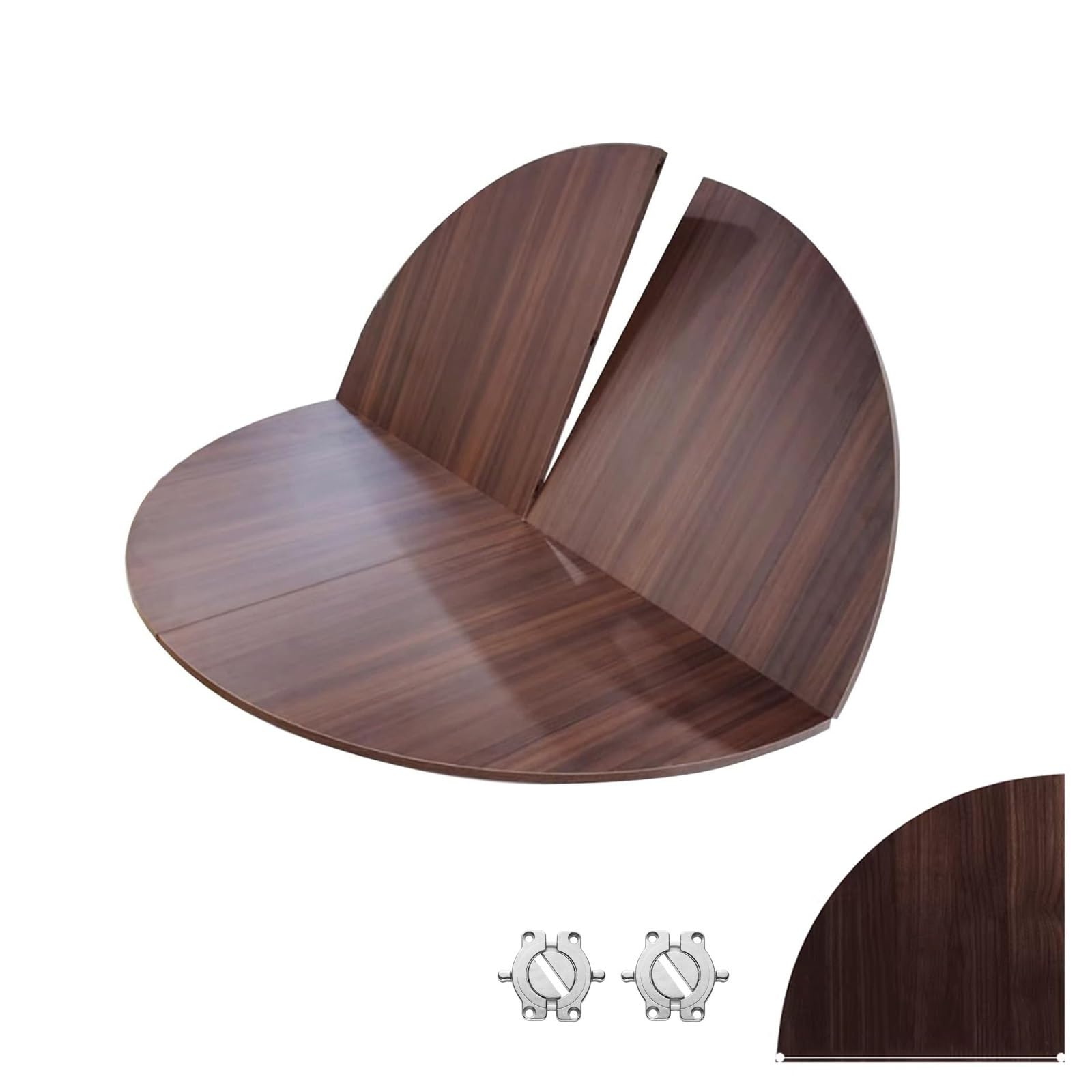 Rallonge de table ronde pliable de 55 pouces en bois de noyer portable