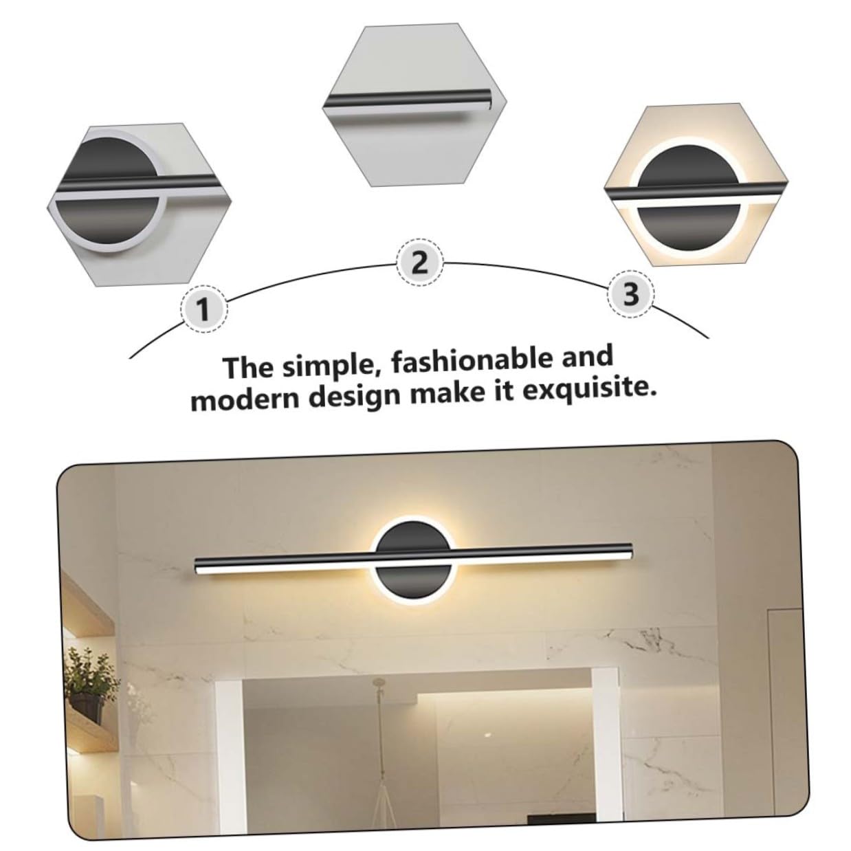 TEHAUX Lampada LED Specchio Bagno Luce da Muro in Alluminio e Ferro per Bagno Luci a Specchio Installazione Orizzontale o Verticale