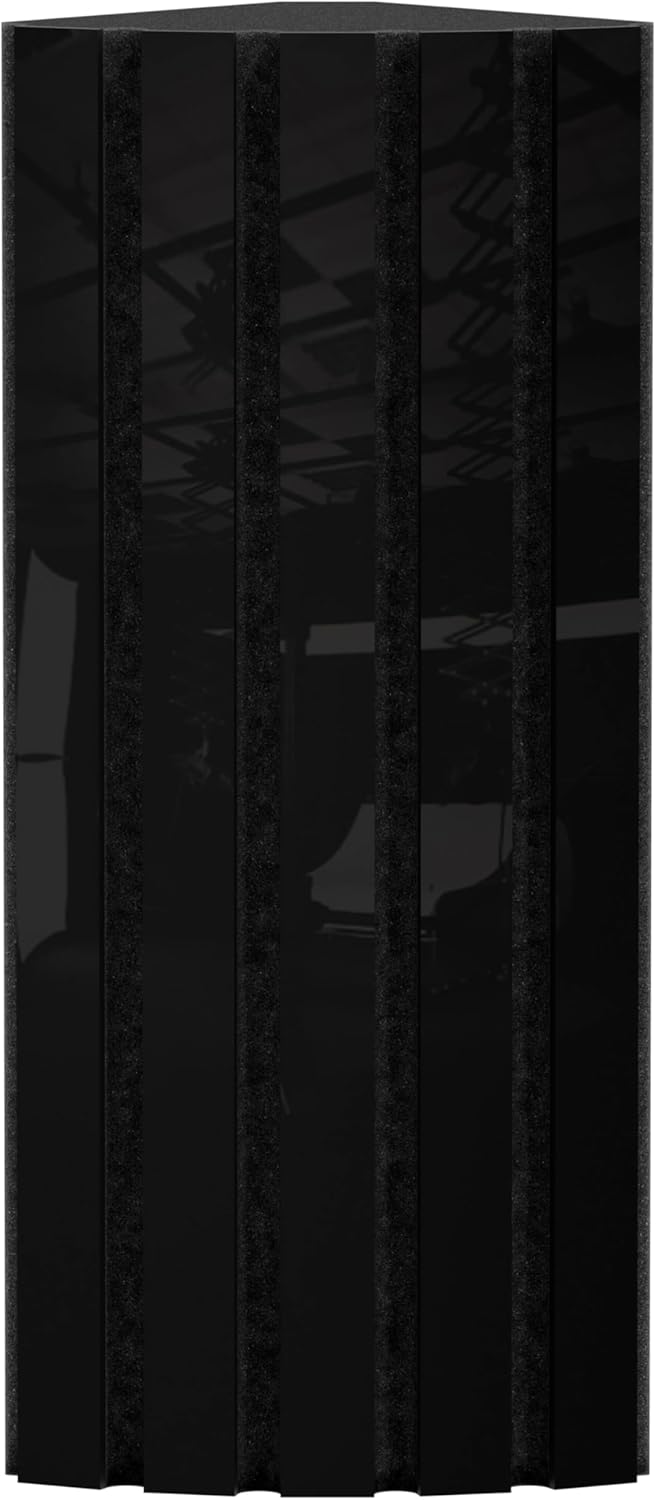 2-Pack — Acoustic Corner Bass Trap | Low-Frequency Absorption for Studios & Theaters | 50x23cm | Soundproofing, Absorption, Diffusion | Color: [x2 POLETRAP | Black glossy plastic]