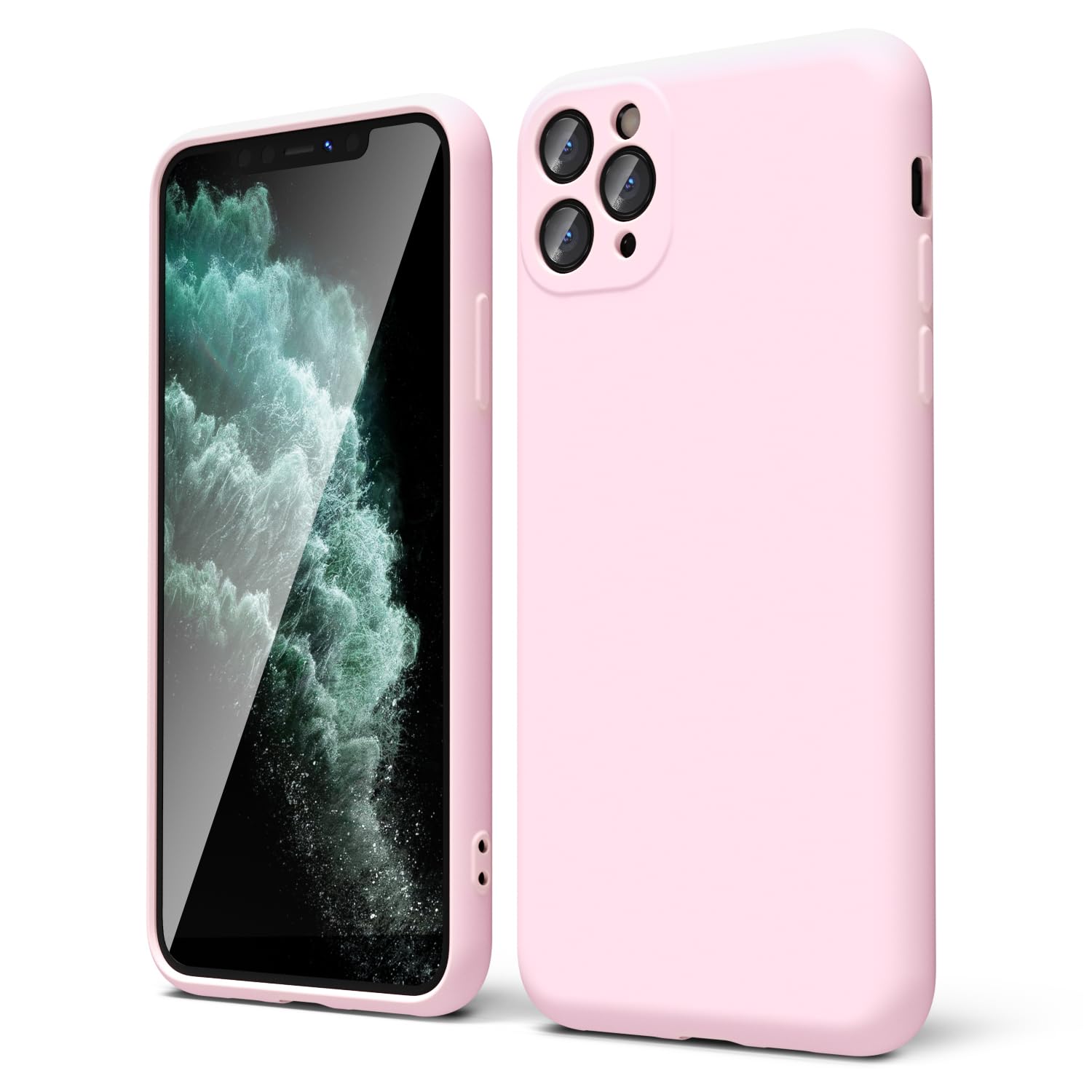 oakxco for iPhone 16 Pro Max Case Liquid Silicone, Soft Rubber Gel Elegant Aesthetic Basic Simple Cover, Cute Thin Slim TPU Matte Solid Color Plain Smooth Case for Women Girl, Light Pink — view 767