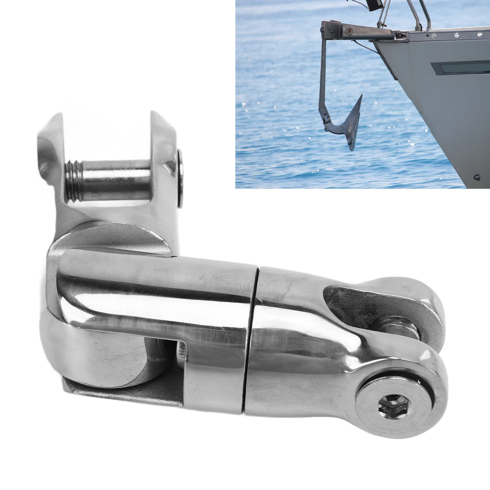 Connettore a doppia rotazione per ancora, girello a catena multidirezionale in acciaio inox 316 per catena di ancoraggio da 10–12 mm, carico di lavoro 9000 LBS, girello per ormeggi